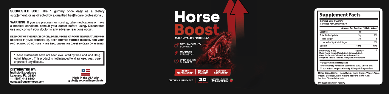 Horse Boost strawberry gummy product banner